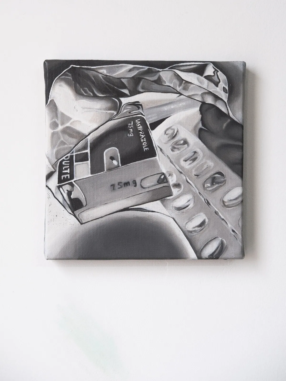 Sans titre, 2023, Oil on linen, 20 x 20 x 2 cm