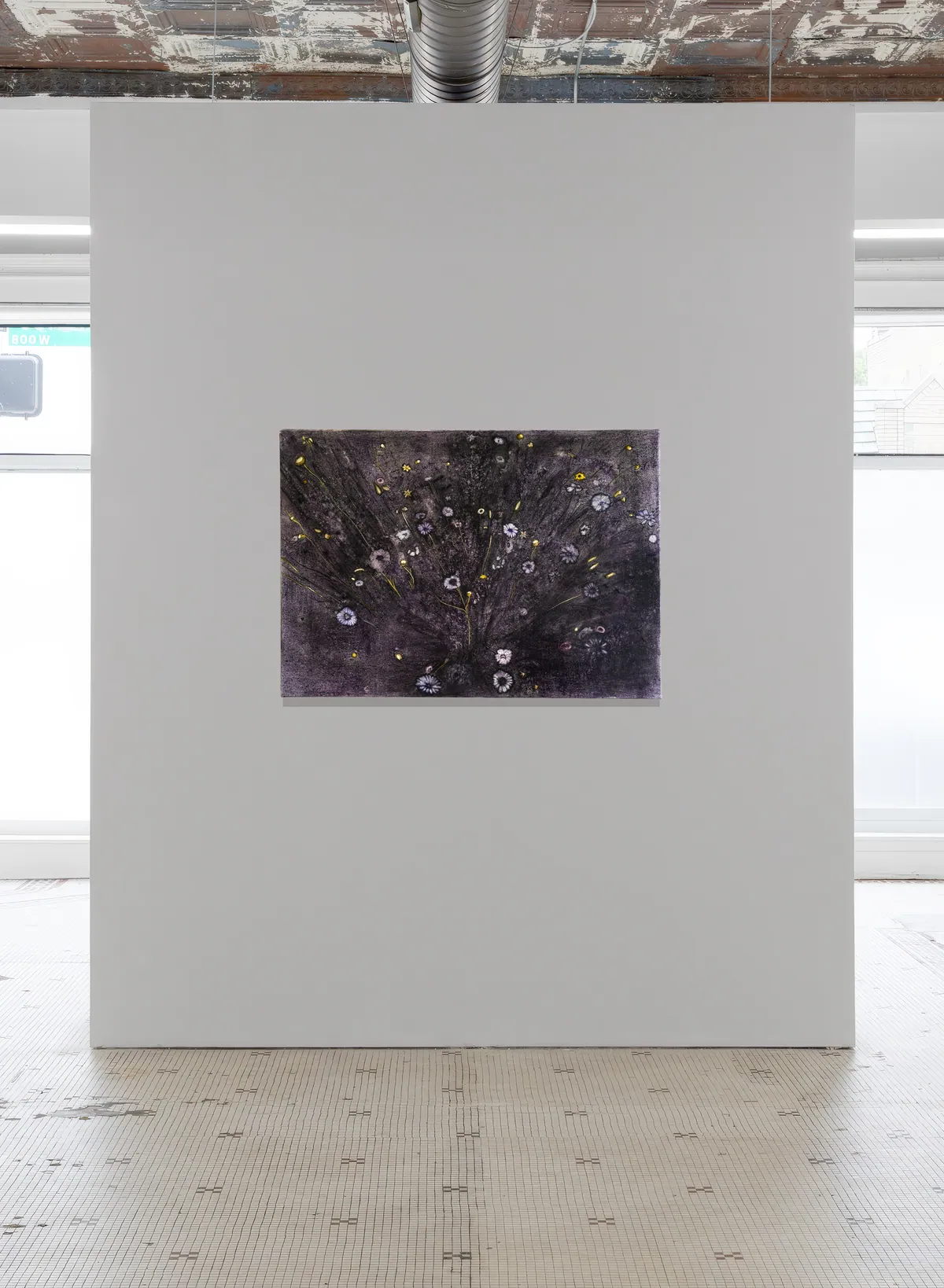 Nuée (Swarm), 2026, Oil on linen, 65 x 92 x 3,5 cm