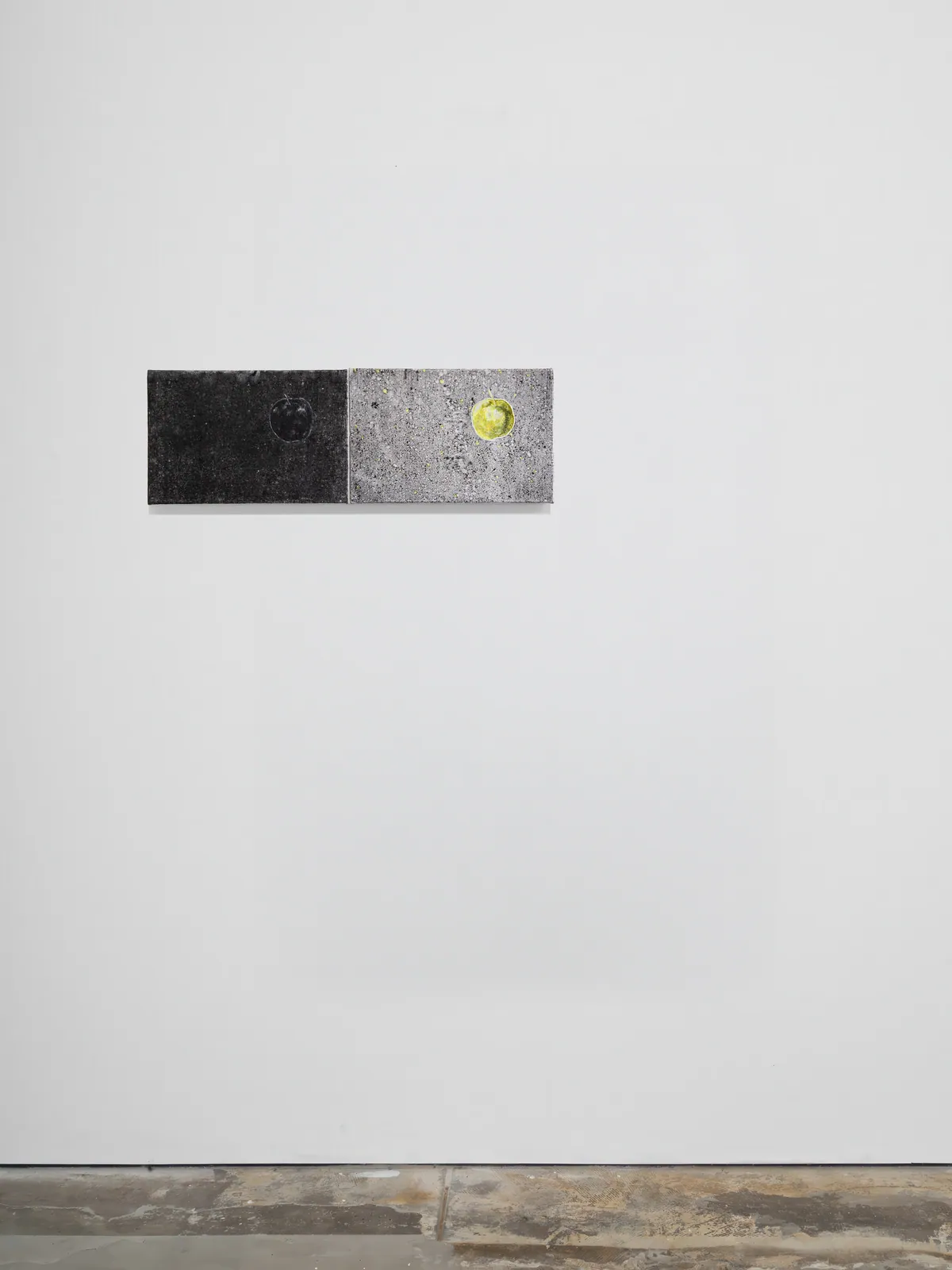 Malum I, 2026, Oil on linen, 22 x 33 x 2,5 cm; Malum II, 2026, Oil on linen, 22 x 33 x 2,5 cm