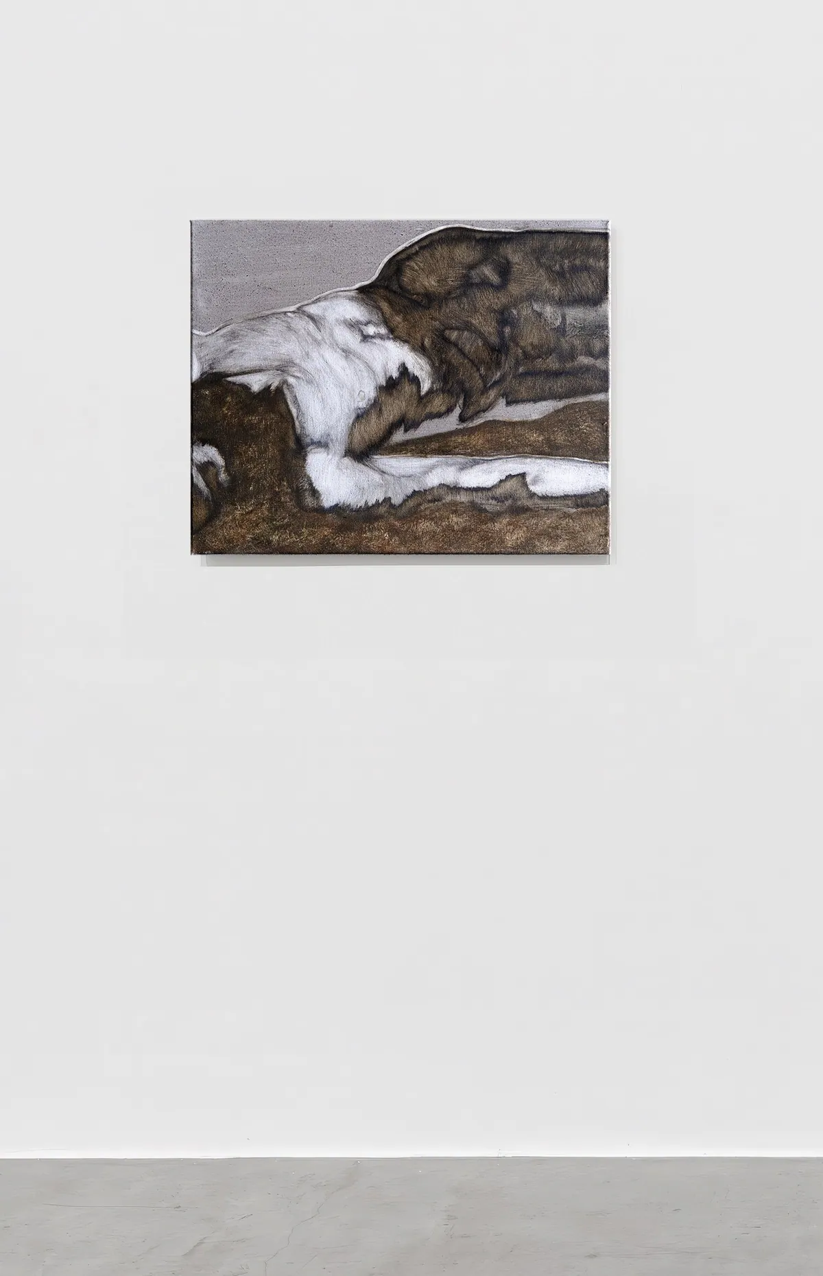 Sous terre, sous peau (Beneath the ground, beneath the skin), 2025, Oil on linen, 40 x 50 x 3,5 cm