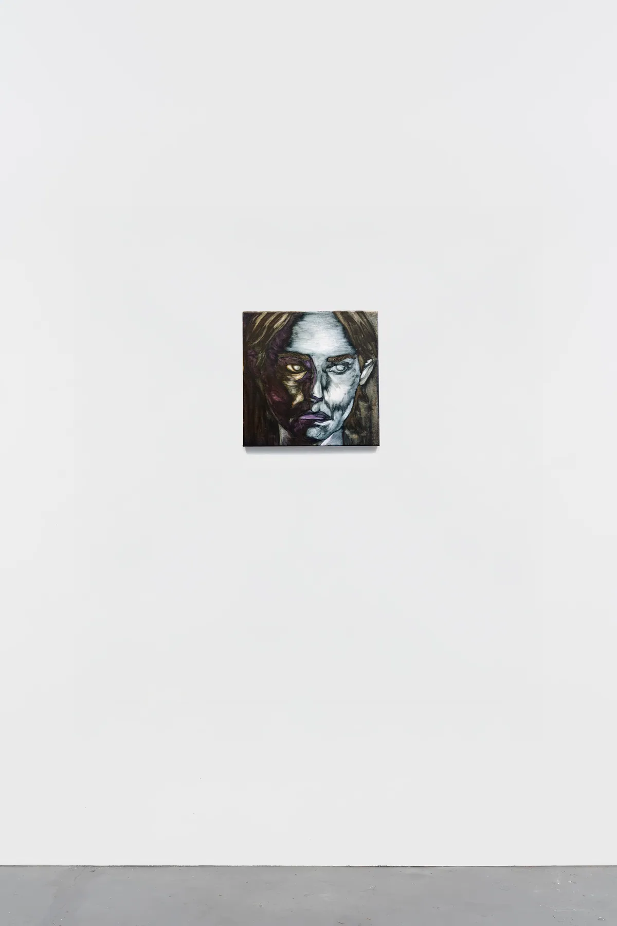 Corps colère (Rage body), 2025, Oil on linen, 30 x 30 x 4,5 cm