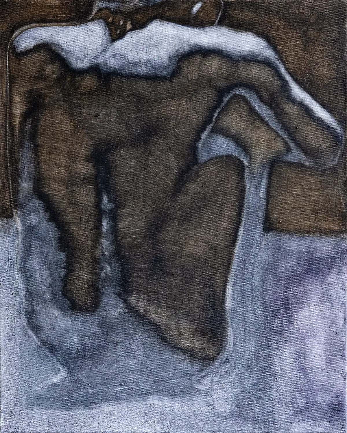 Grey era, 2025, Oil on linen, 50 x 40 x 3,5 cm, Private collection