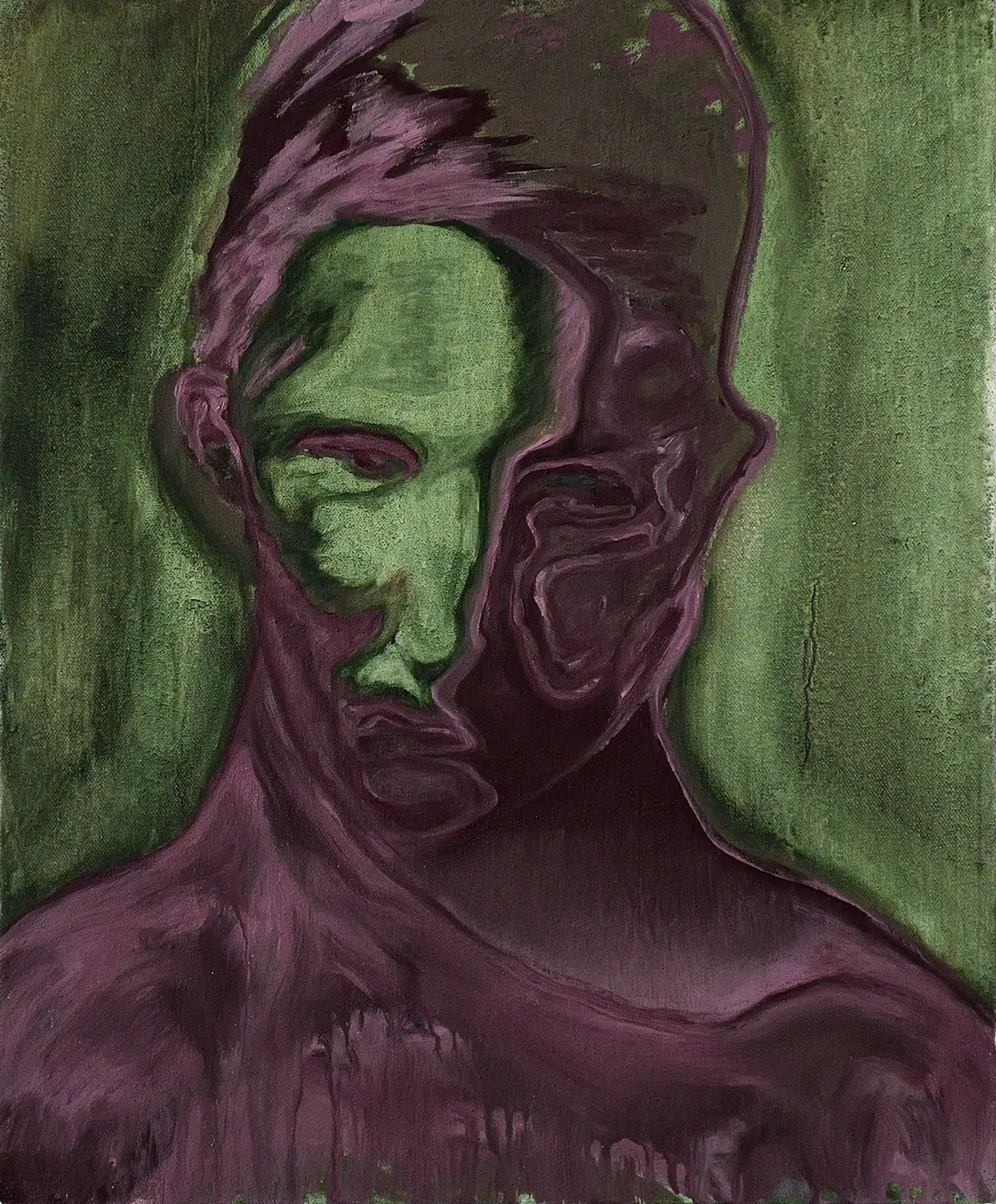 Soi-même comme un autre (Oneself as another), 2024, Oil on linen, 46 x 38 x 4,5 cm