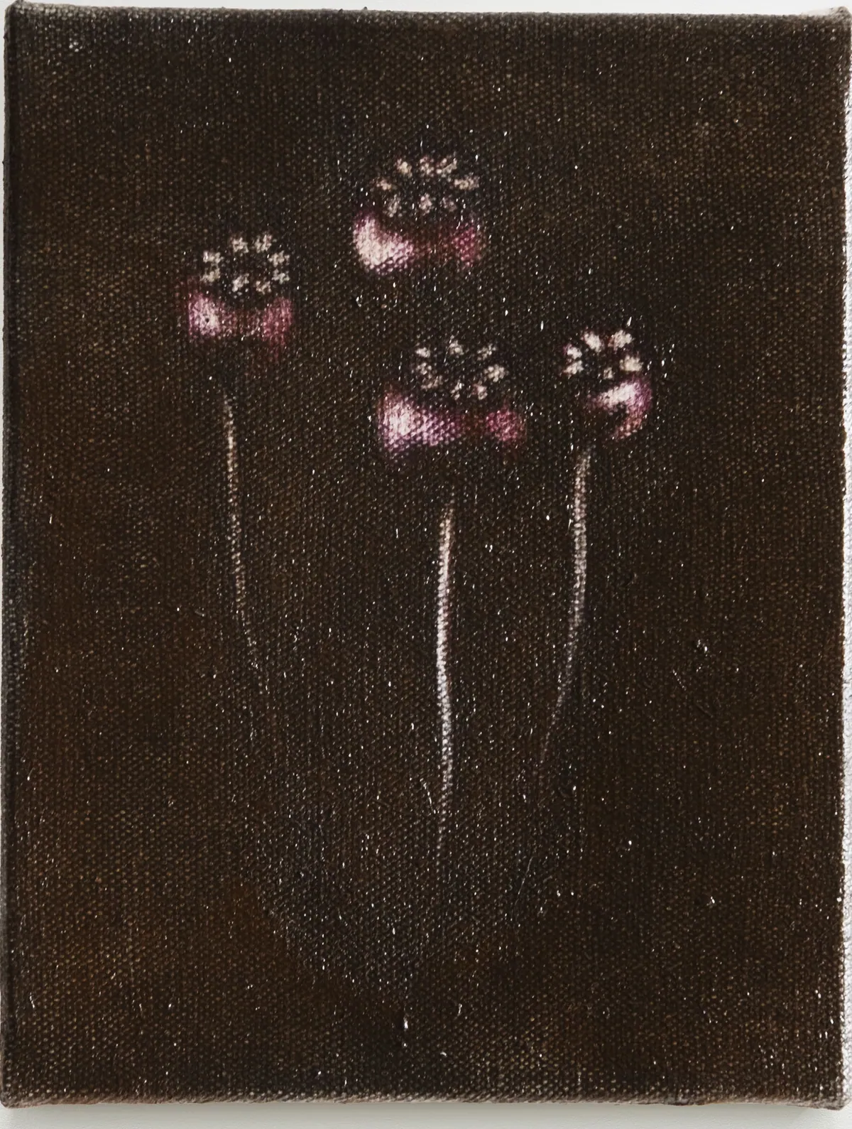 Bursting out of dust (detail), 2026, Oil on linen, 18 x 14 x 2,5 cm