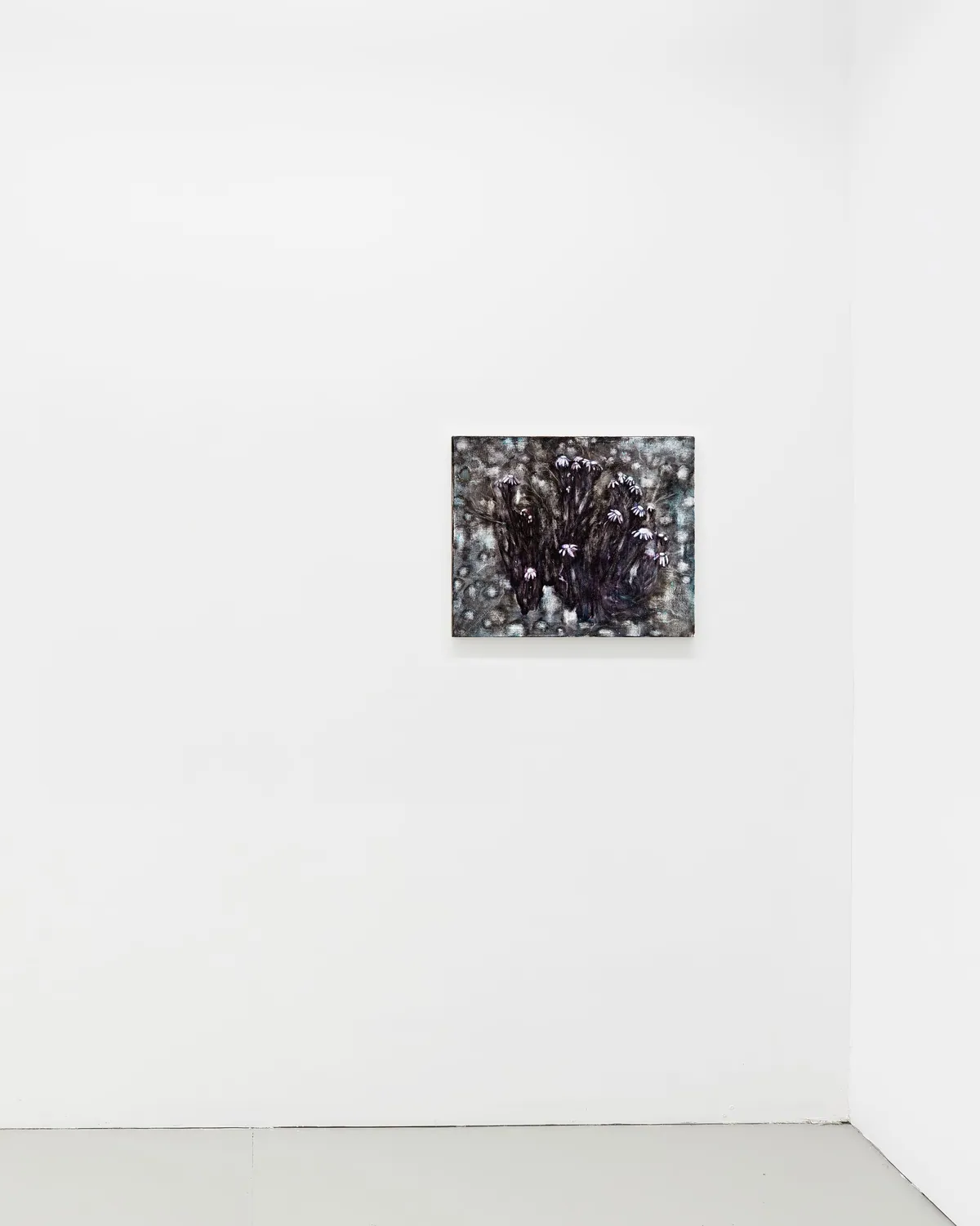 Poussière de silicium, 2025, Oil on linen, 40 x 50 x 2,5 cm
