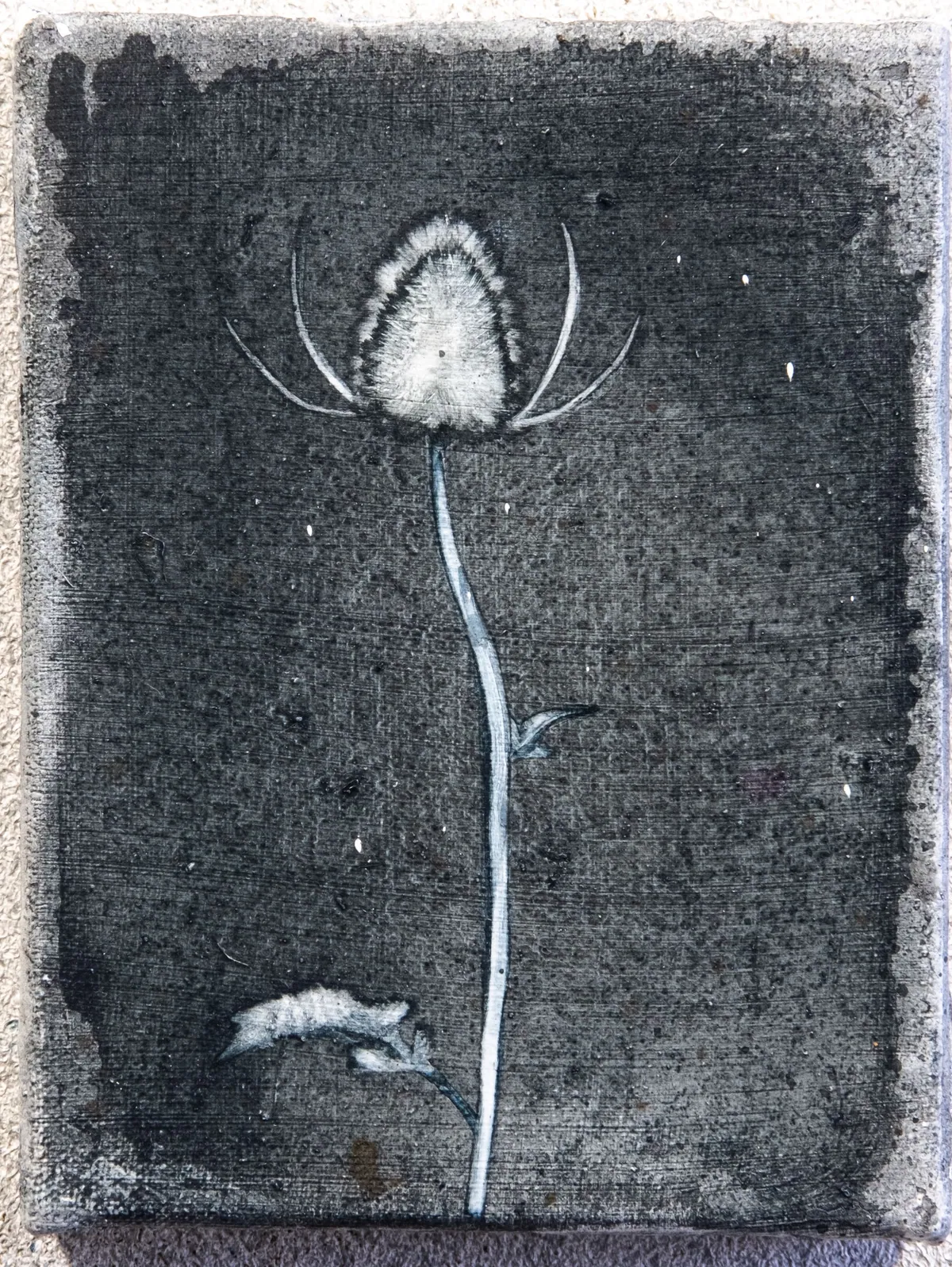 Never bothered to bloom (detail), 2025, Oil on linen (diptych), 18 x 28 x 2,5 cm, Private collection