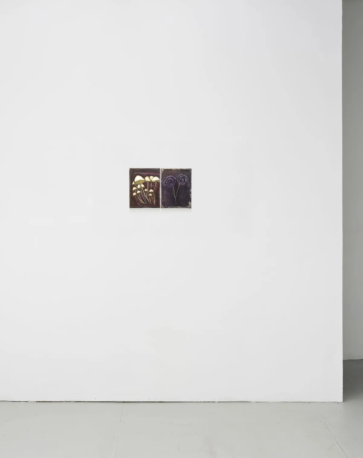 Saprophytes, 2025, Oil on linen, 18 x 14 x 2,5 cm, Private collection ; Pharmakos, 2025, Oil on canvas, 18 x 14 x 2,5 cm