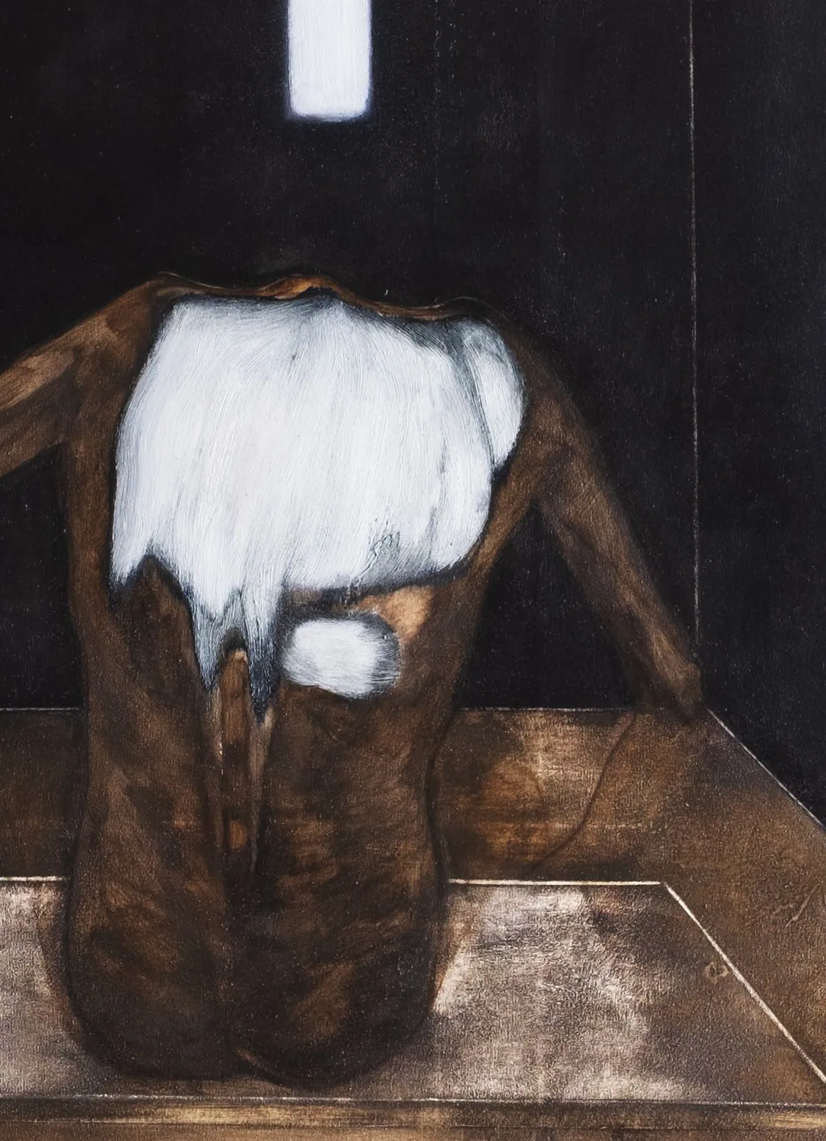 Le corps cille (detail), 2025, Oil on linen, 156 x 126 x 3,5 cm