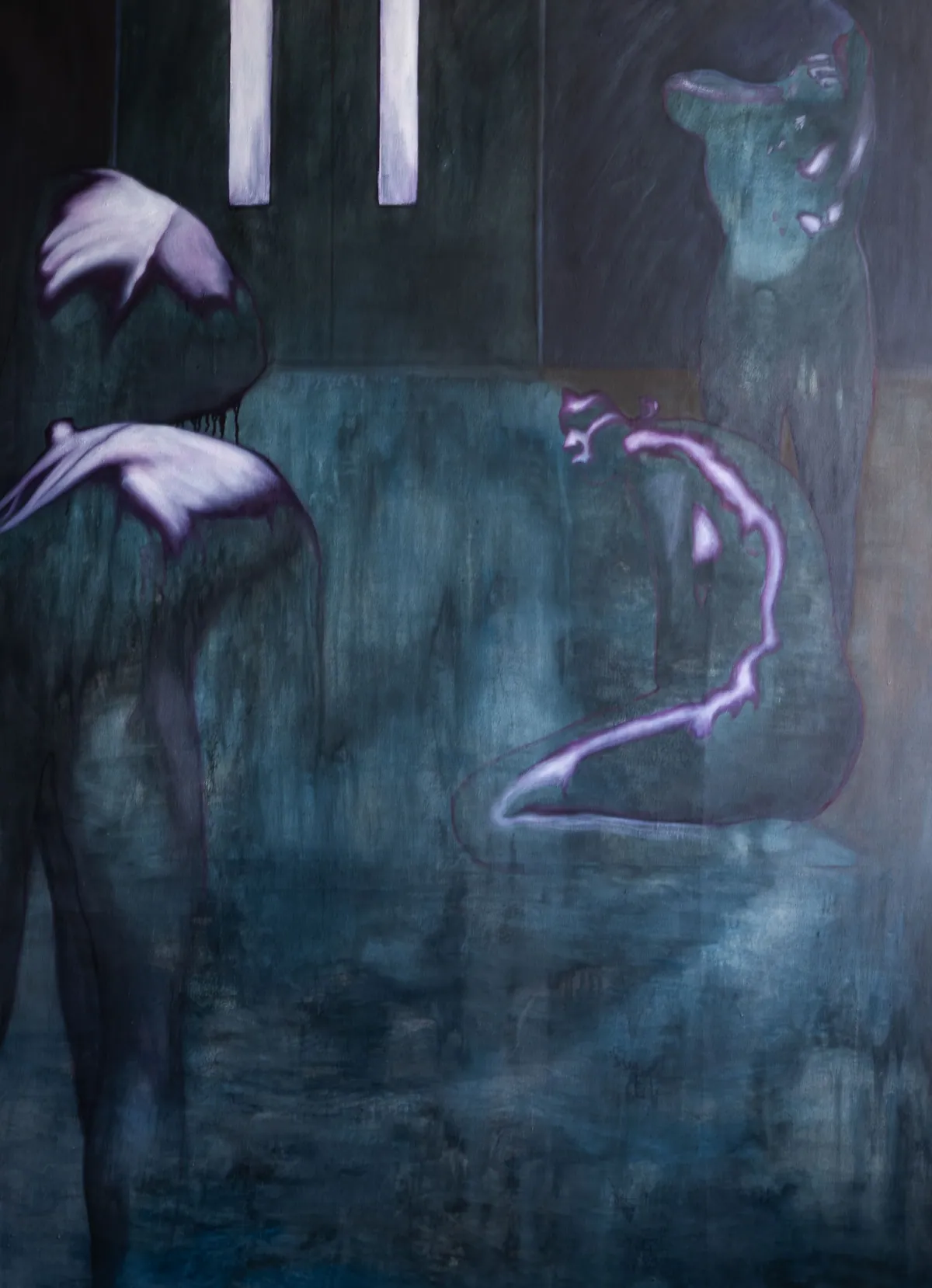 Flesh covers the bone (detail), 2025, Oil on linen, 200 x 160 x 4,5 cm