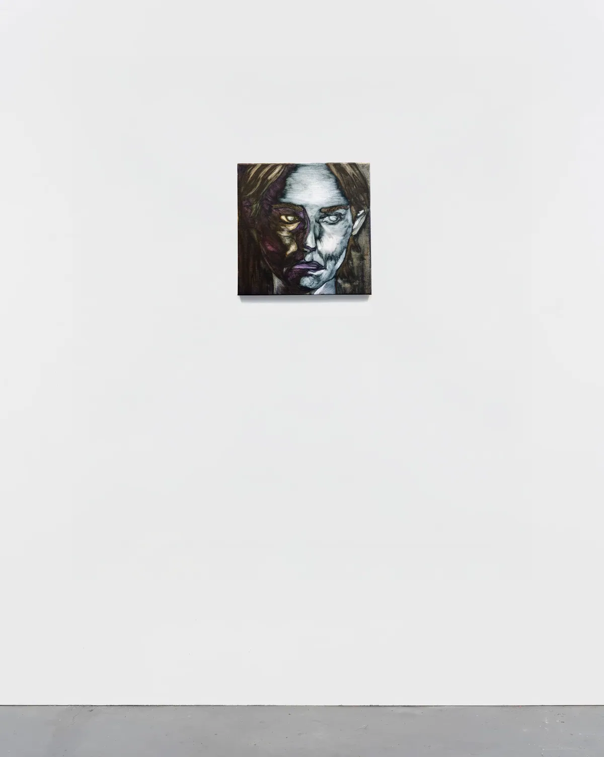 Corps colère, 2025, Oil on linen, 30 x 30 x 4,5 cm