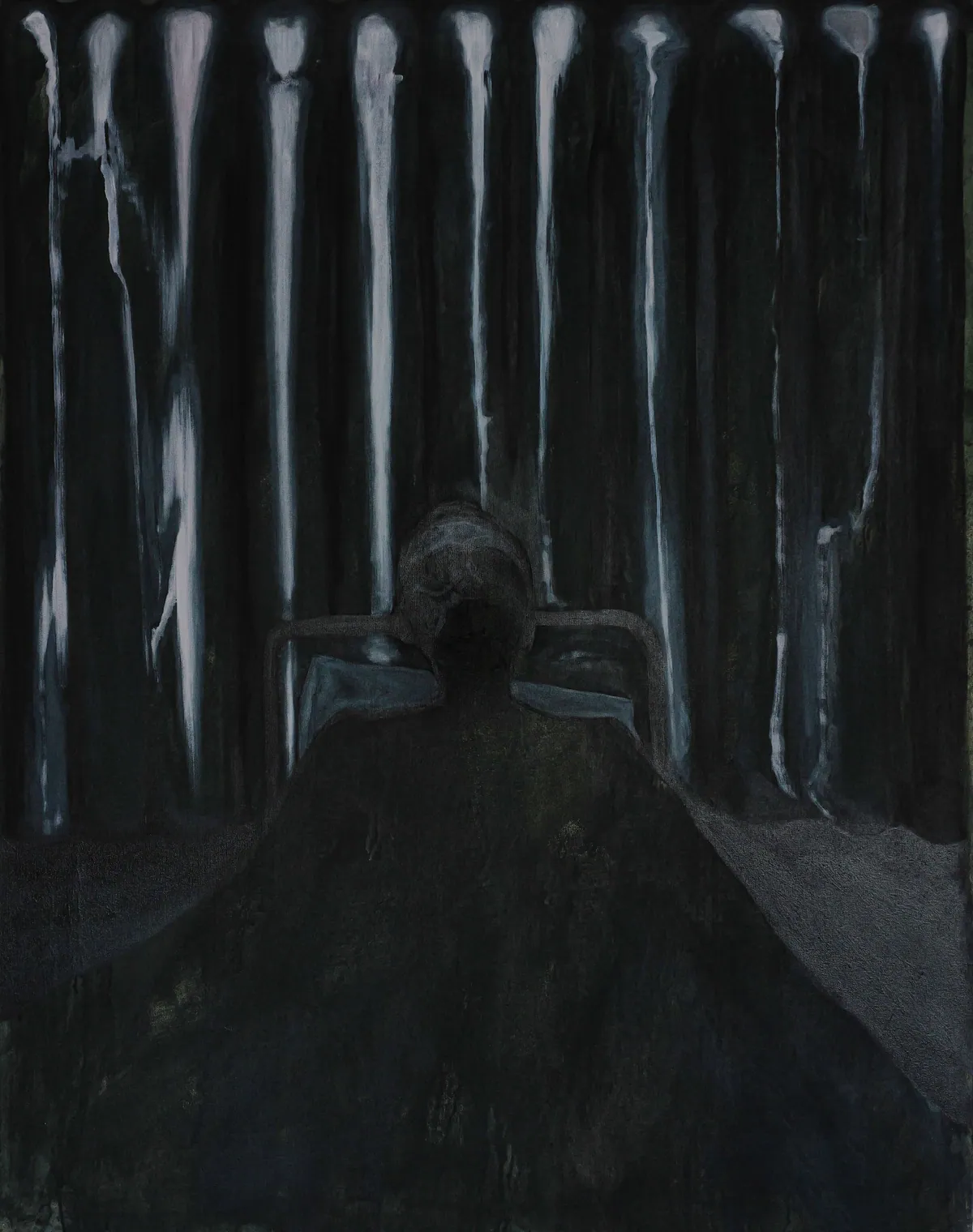From the sick room, 2024, Oil on linen-cotton, 146 x 114 x 4,5 cm