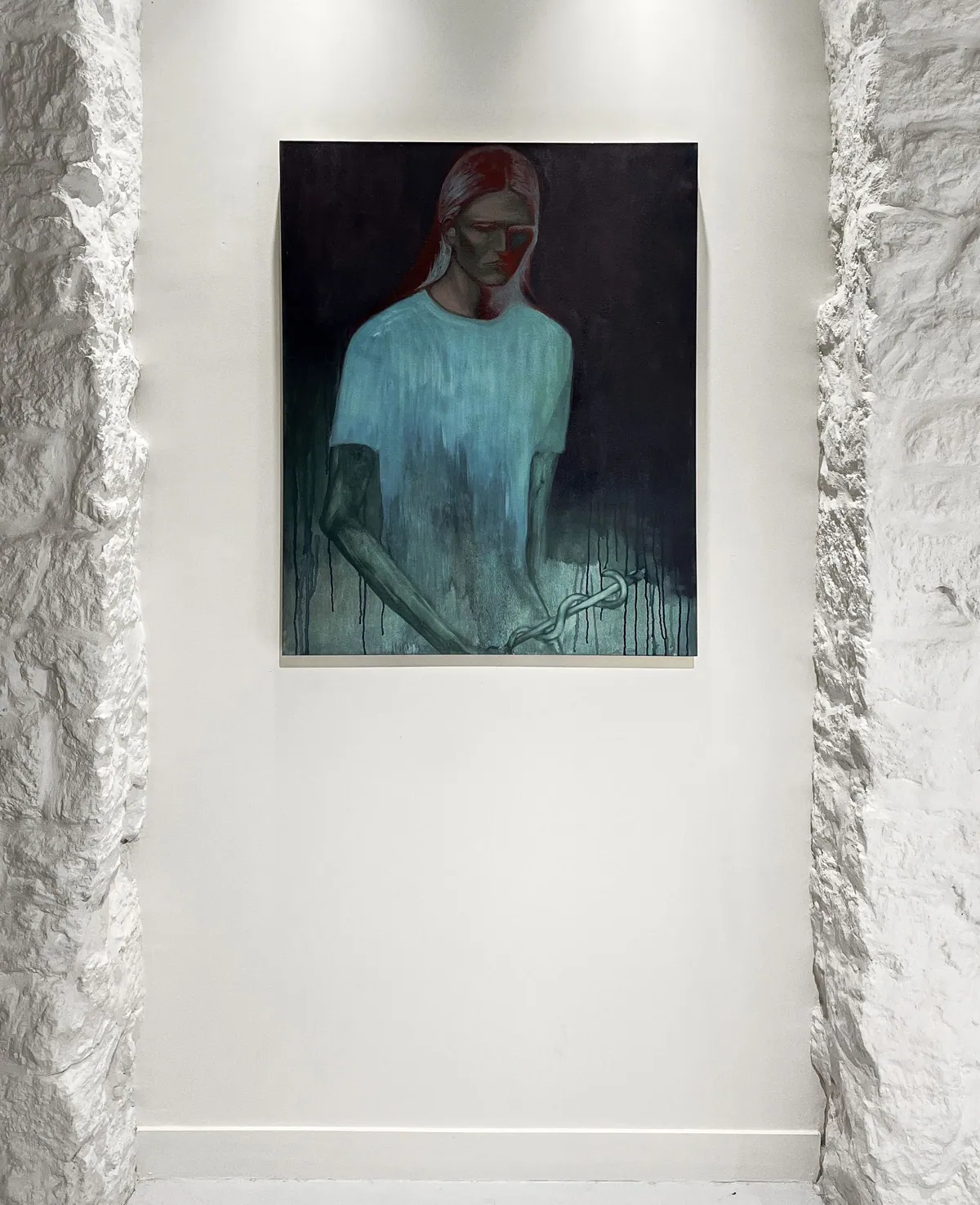 From cure to care, 2024, Oil on linen-cotton, 100 x 81 x 4,5 cm