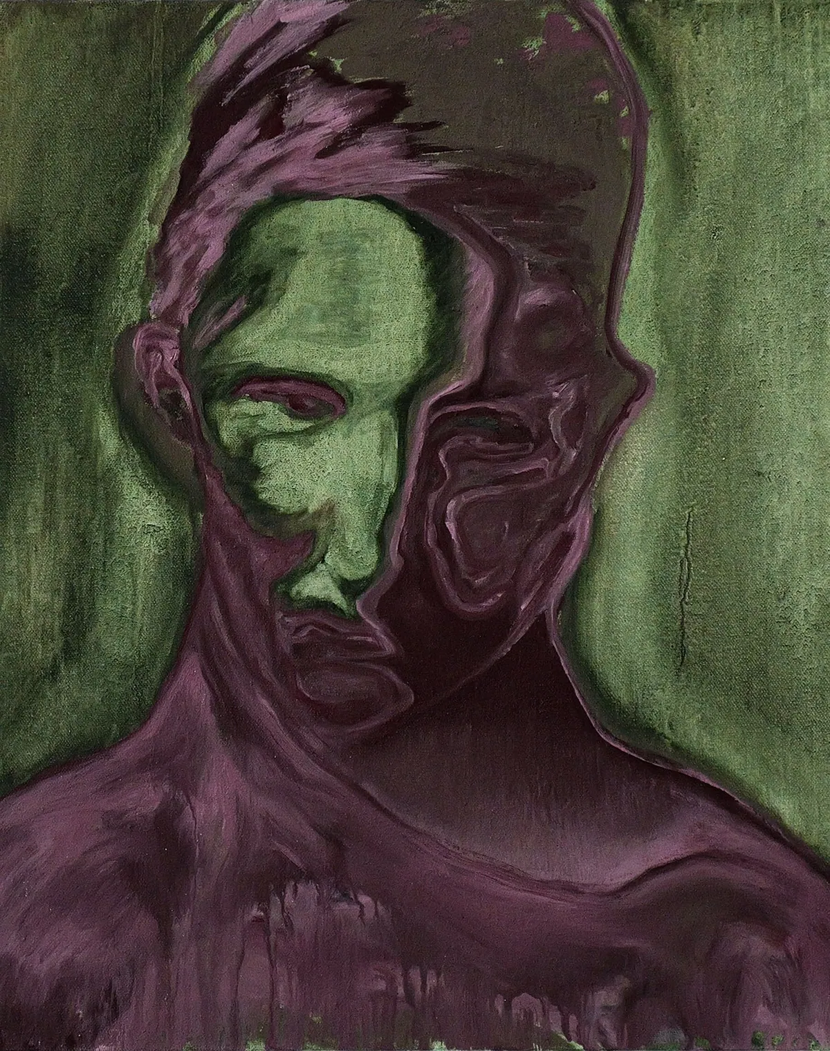 Soi-même comme un autre, 2024, Oil on linen-cotton, 46 x 38 x 4,5 cm