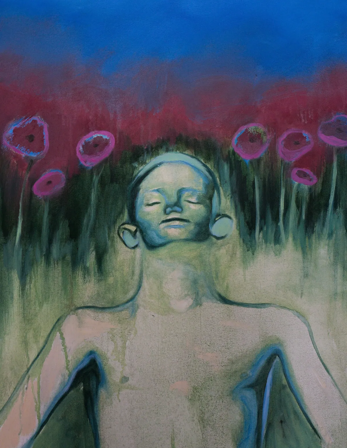Aponia (detail), 2024, Oil on linen-cotton, 146 x 114 x 4,5 cm