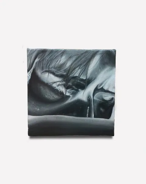 Résilience, 2023, Oil on canvas, 20 x 20 x 2 cm, Private collection